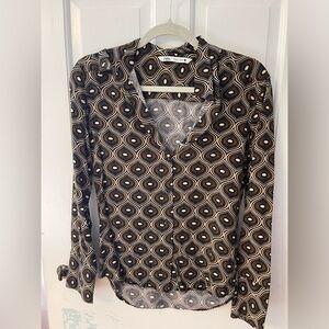 Patterned Zara button down top